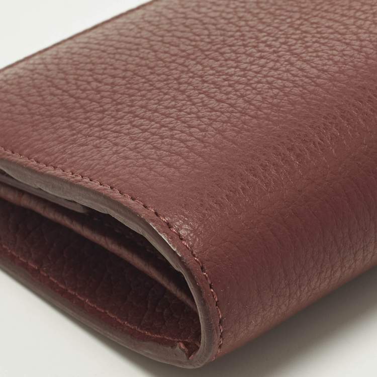 مملوكة مسبقًا Aigner Cybill Banknote and Card Case Cavallo Burgundy Leather Wallet