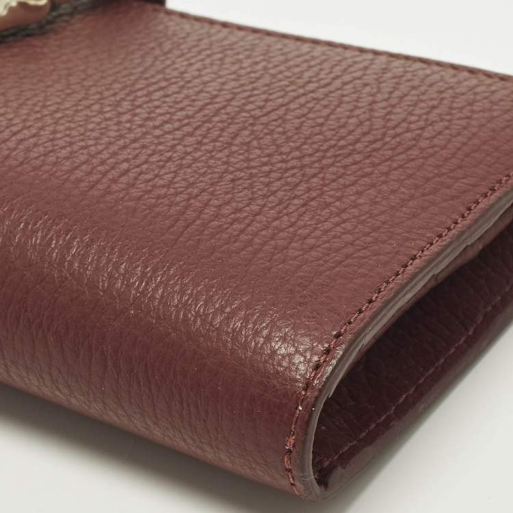 مملوكة مسبقًا Aigner Cybill Banknote and Card Case Cavallo Burgundy Leather Wallet