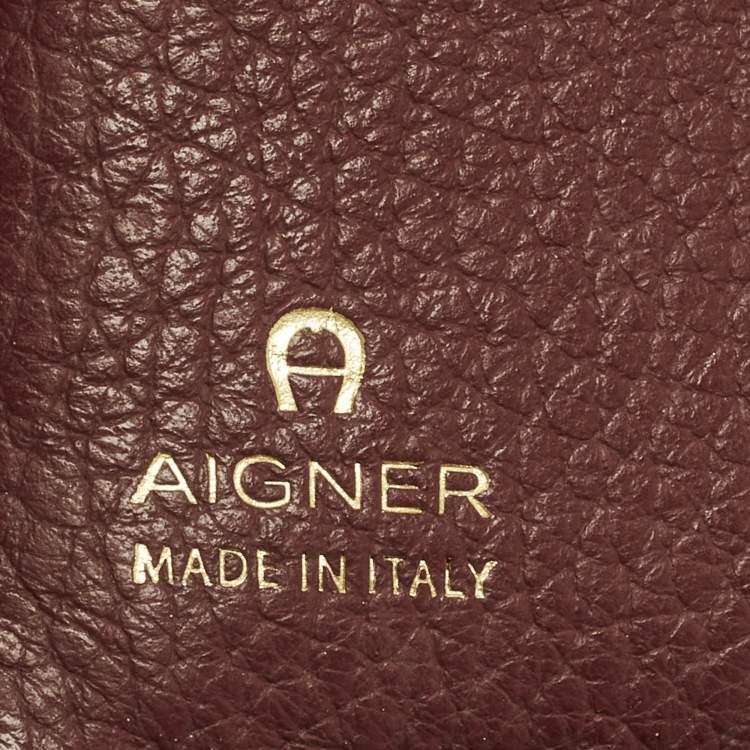 مملوكة مسبقًا Aigner Cybill Banknote and Card Case Cavallo Burgundy Leather Wallet