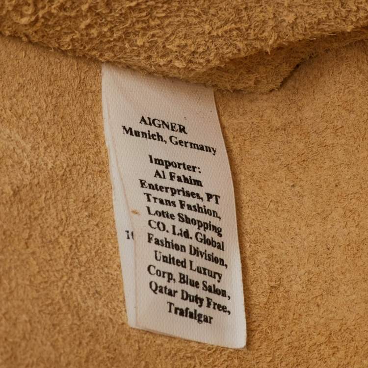 مملوكة مسبقًا Aigner Tesora Black Leather and Metal Cut-Out Minaudiere Chain Clutch