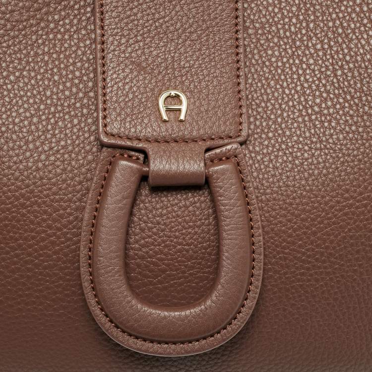 Pre Owned Aigner Selena Brown Leather Hobo