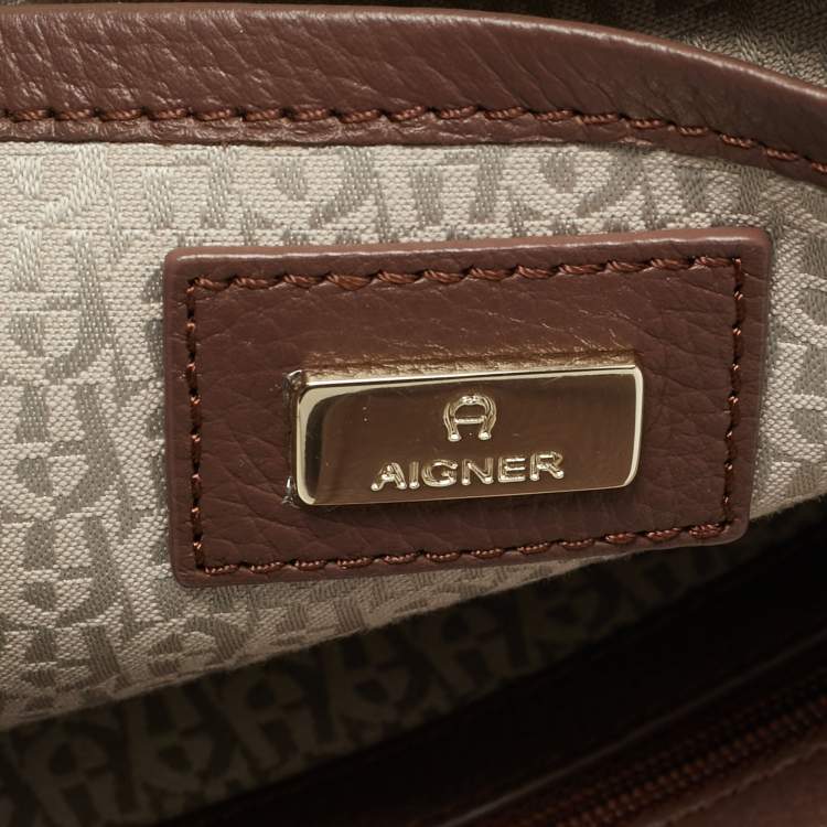 Pre Owned Aigner Selena Brown Leather Hobo