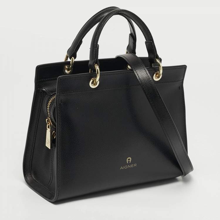 مملوكة مسبقًا Aigner Carol Mini Black Leather Tote
