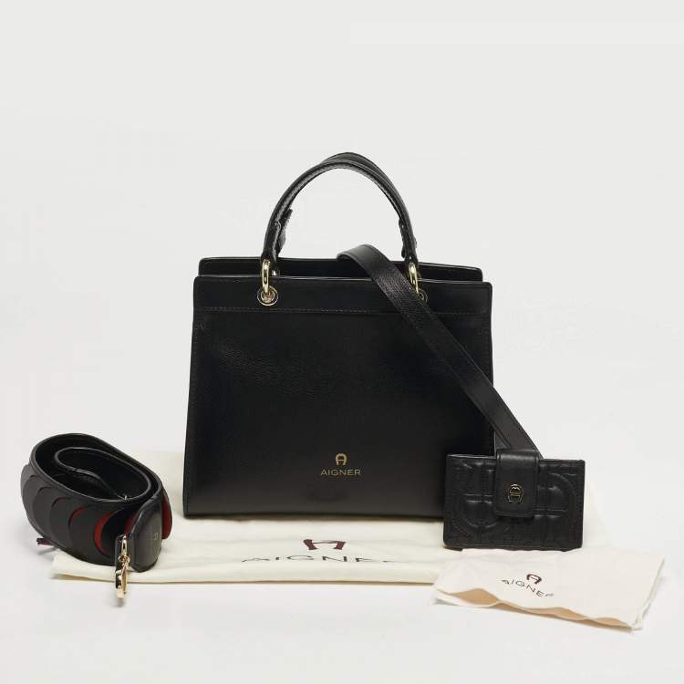 مملوكة مسبقًا Aigner Carol Mini Black Leather Tote