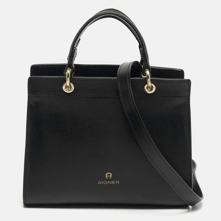 مملوكة مسبقًا Aigner Carol Mini Black Leather Tote