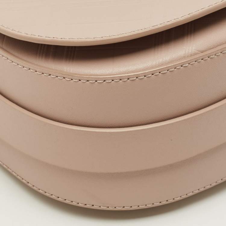 Pre Owned Aigner Vittoria Old Rose Embossed Leather Shoulder Bag