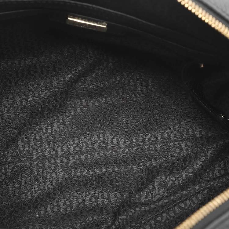 Pre Owned Aigner Black Leather Satchel