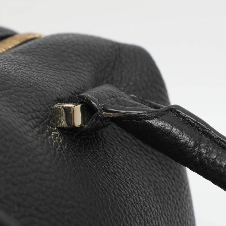 Pre Owned Aigner Black Leather Satchel