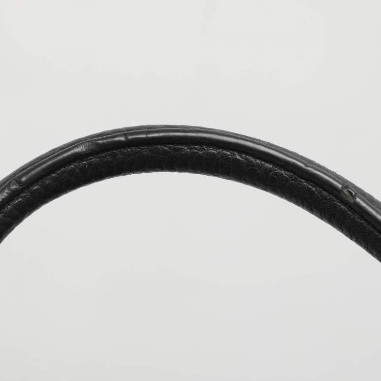 Pre Owned Aigner Black Leather Satchel