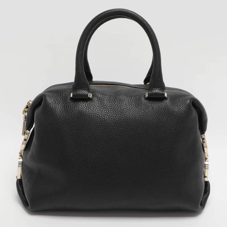Pre Owned Aigner Black Leather Satchel