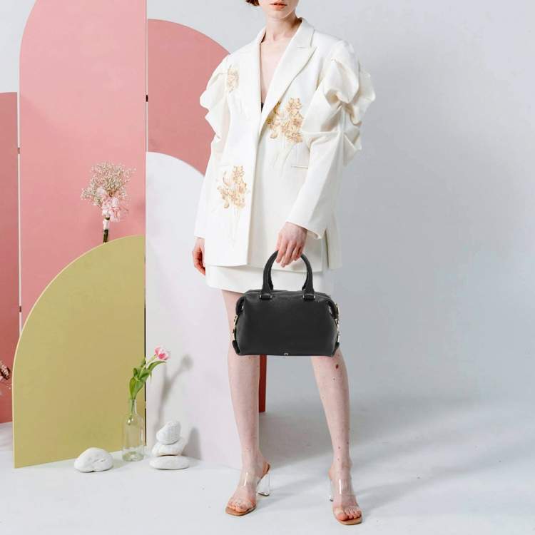 Pre Owned Aigner Black Leather Satchel