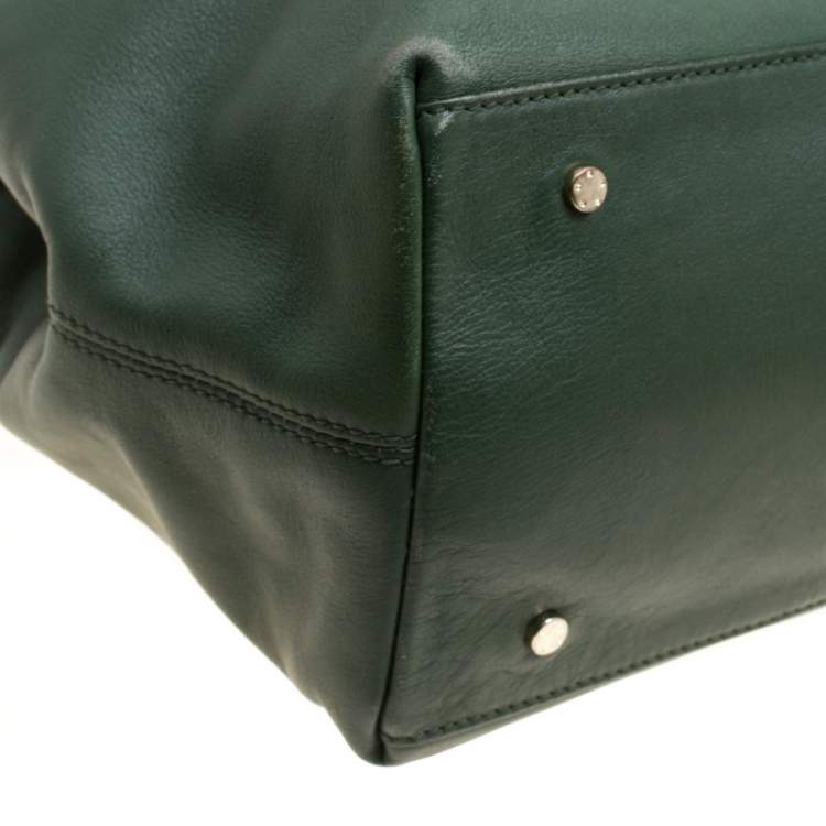 Pre Owned Aigner Green Leather Tote
