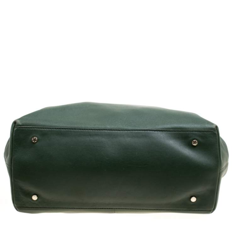 Pre Owned Aigner Green Leather Tote