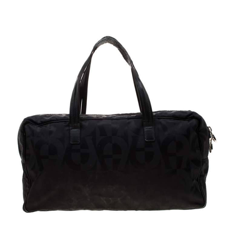 Pre Owned Aigner Black Nylon Satchel