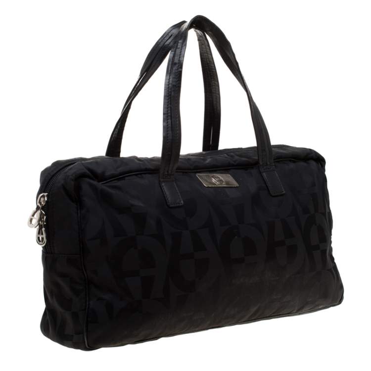 Pre Owned Aigner Black Nylon Satchel