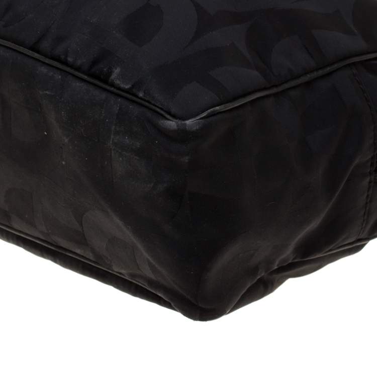 Pre Owned Aigner Black Nylon Satchel