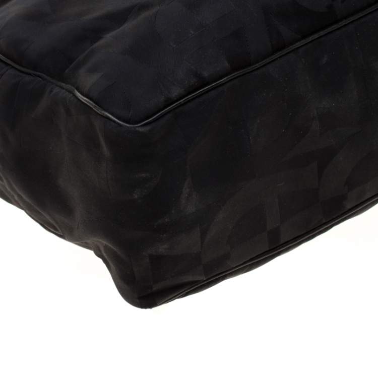 Pre Owned Aigner Black Nylon Satchel
