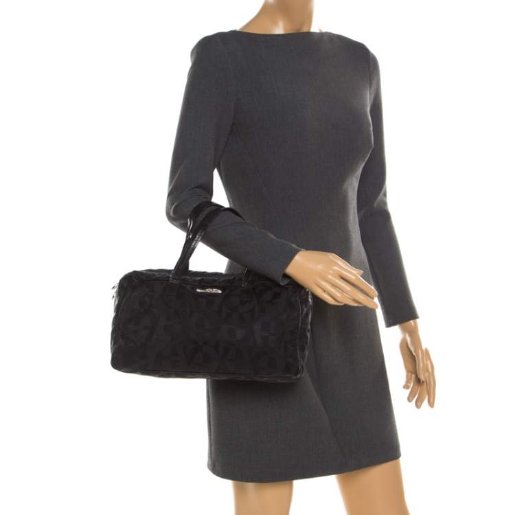 Pre Owned Aigner Black Nylon Satchel
