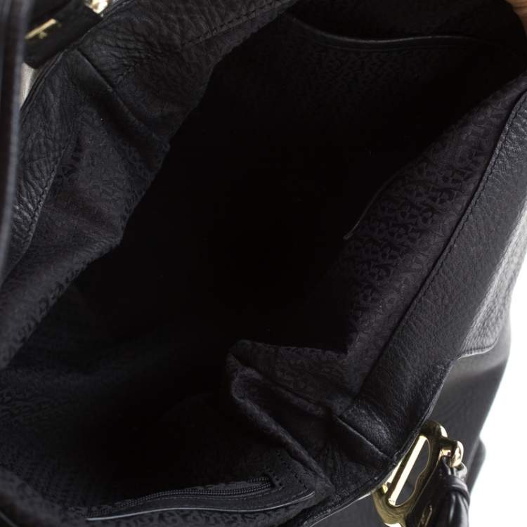 Pre Owned Aigner Black Leather Large Arya Hobo 
