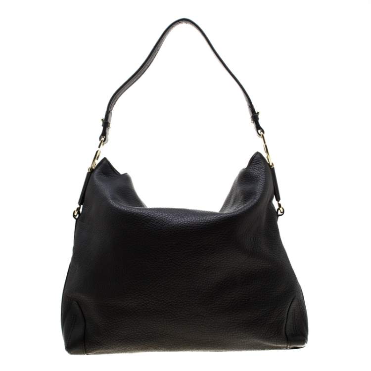 Pre Owned Aigner Black Leather Large Arya Hobo 