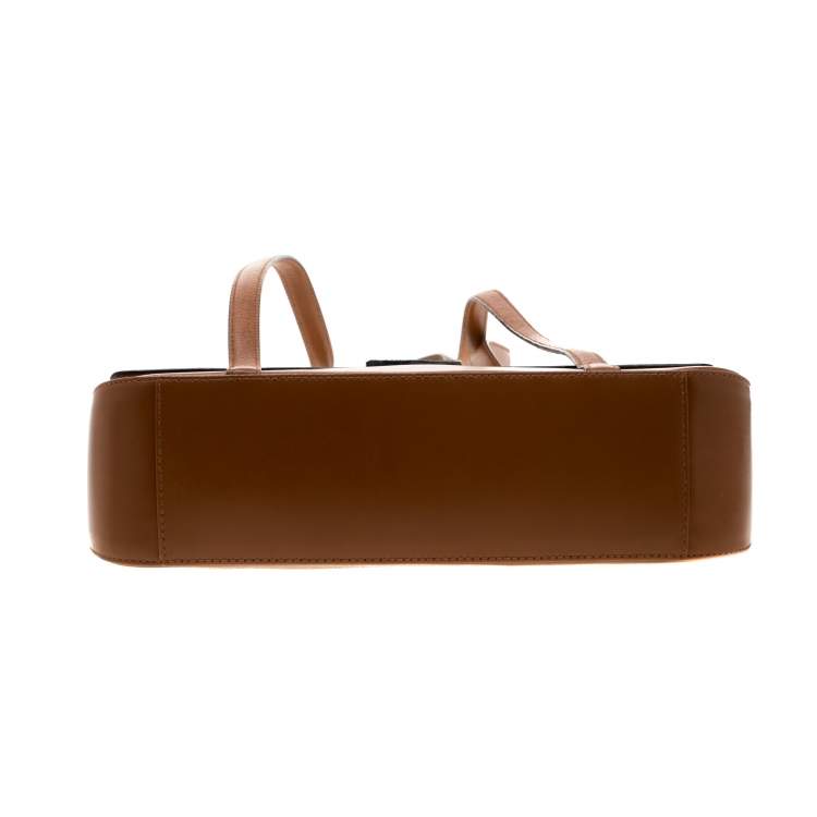 Pre Owned Aigner Brown Leather Flap Shoulder Bag