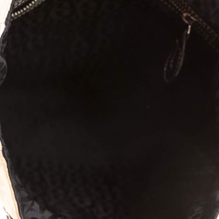 Pre Owned Aigner Beige/Black Signature Fabric Tote