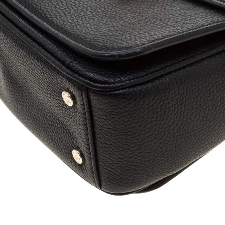 Pre Owned Aigner Black Leather Genoveva Top Handle Bag