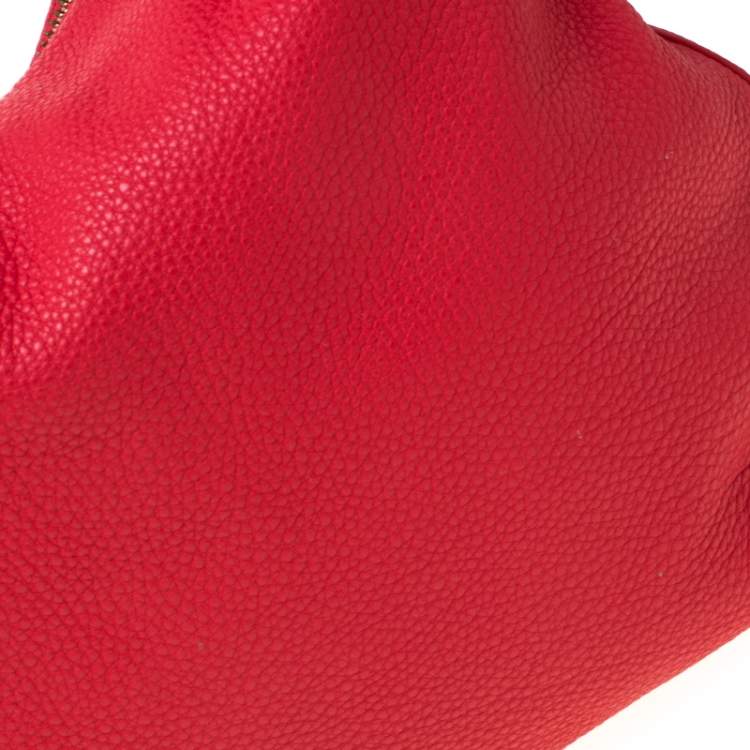 Pre Owned Aigner Pink Leather Top Zip Hobo