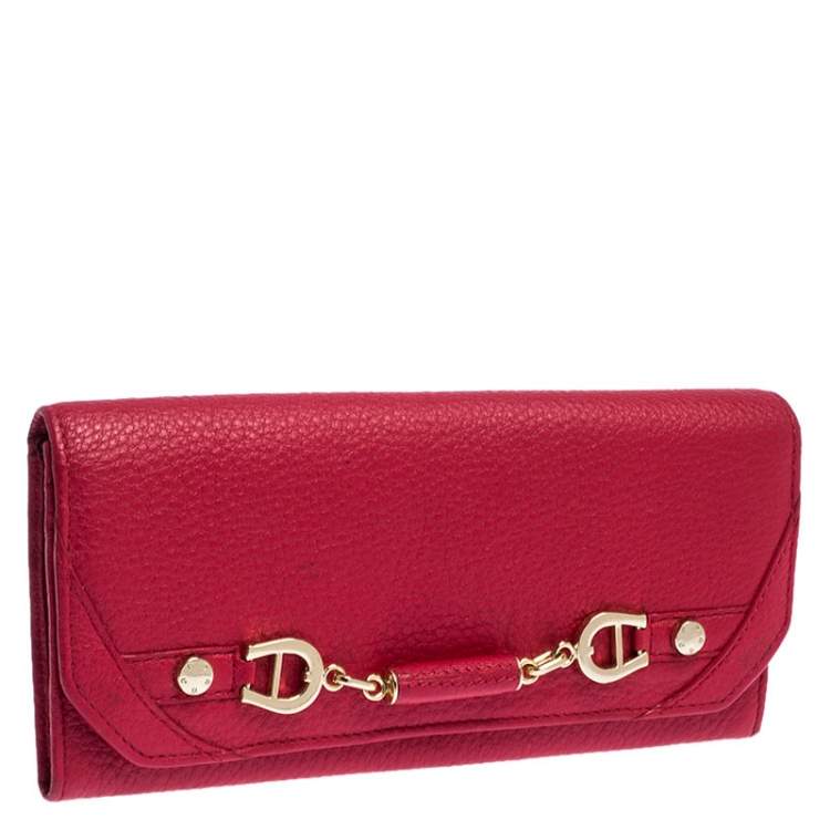 Pre Owned Aigner Red Leather Continental Wallet