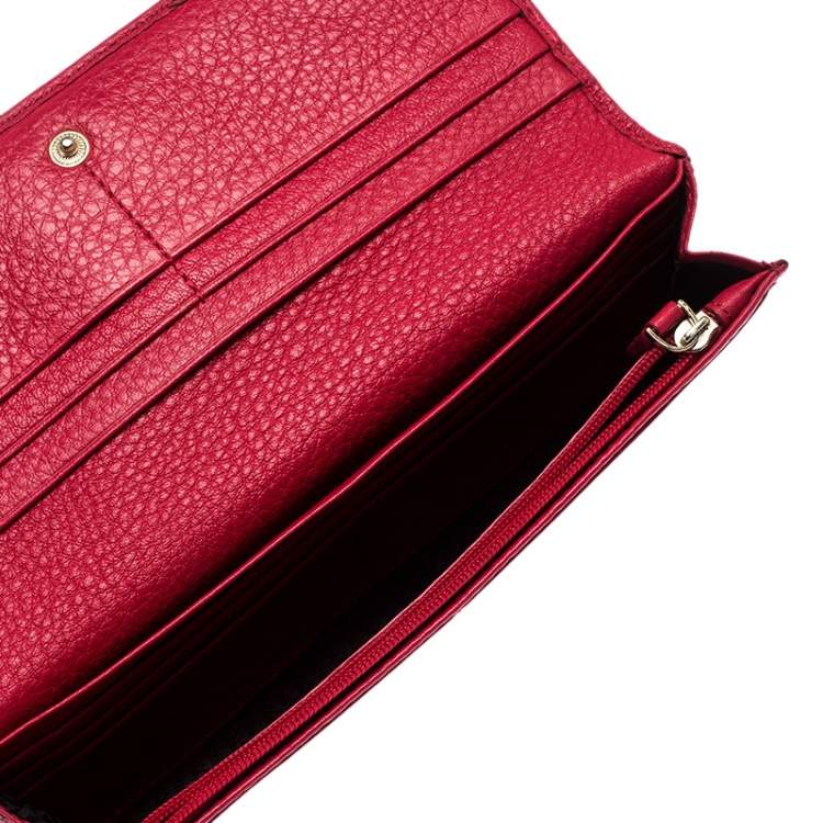 Pre Owned Aigner Red Leather Continental Wallet