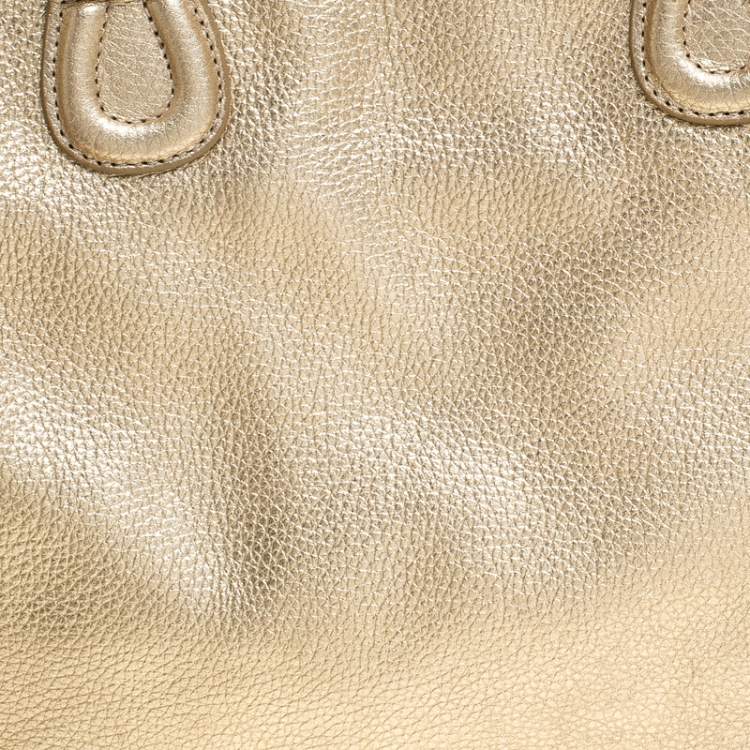 Pre Owned Aigner Metallic Gold Leather Satchel