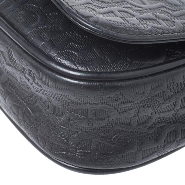 Pre Owned Aigner Black Leather Chain Crossbody Bag