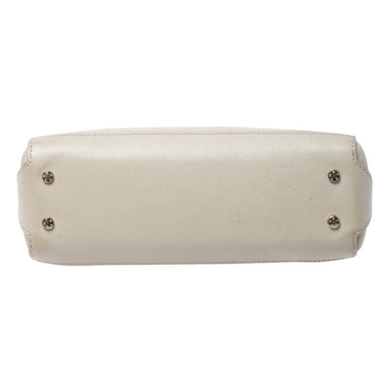 Pre Owned Aigner Beige Leather Small Satchel