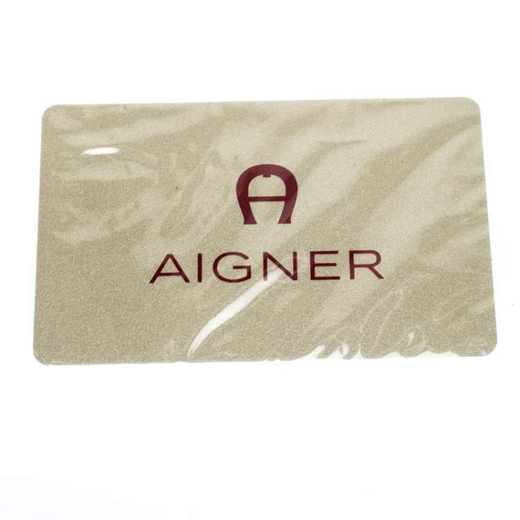 مملوكة مسبقًا Aigner Purple Croc Embossed Continental Wallet