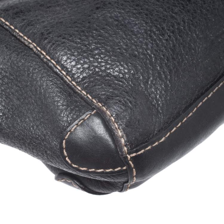 Pre Owned Aigner Black Leather Small Satchel