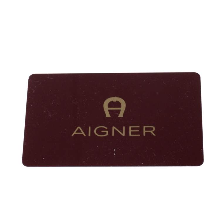Pre Owned Aigner Yellow Embossed Leather Genoveva Crossbody Bag