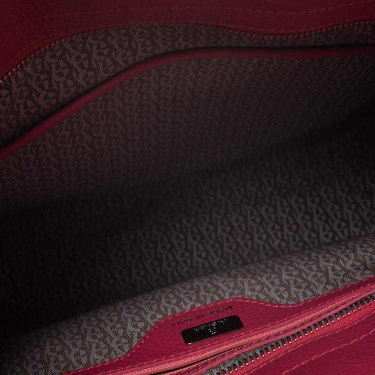 Pre Owned Aigner Pink Leather Cybill Tote