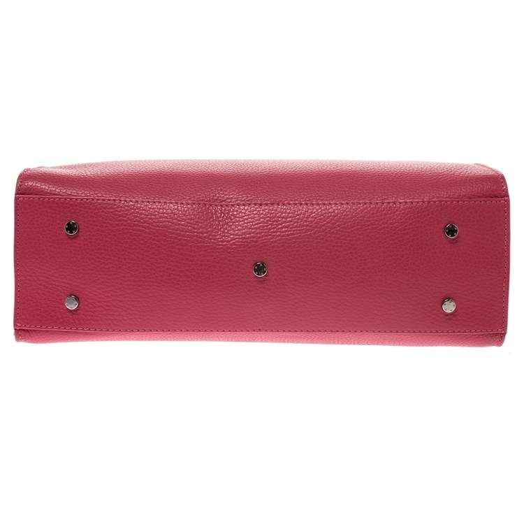 Pre Owned Aigner Pink Leather Cybill Tote