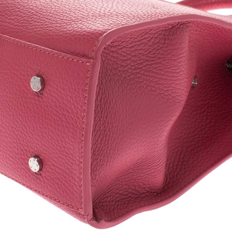Pre Owned Aigner Pink Leather Cybill Tote
