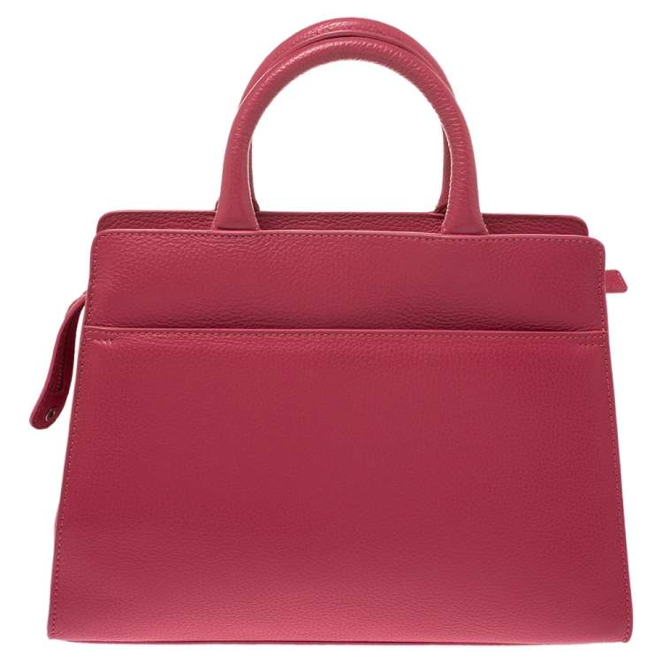 Pre Owned Aigner Pink Leather Cybill Tote