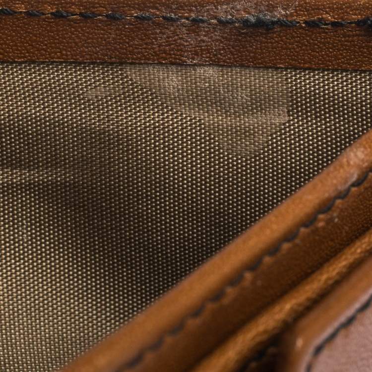 Pre Owned Aigner Tan Leather Compact Wallet