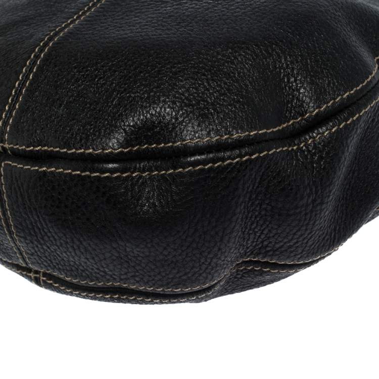 Pre Owned Aigner Black Leather Hobo