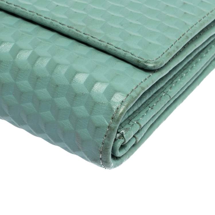 مملوكة مسبقًا Aigner Mint Green Embossed Leather Genoveva Continental Wallet