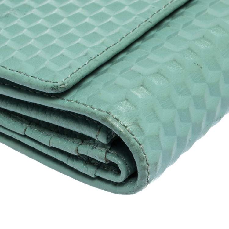 مملوكة مسبقًا Aigner Mint Green Embossed Leather Genoveva Continental Wallet