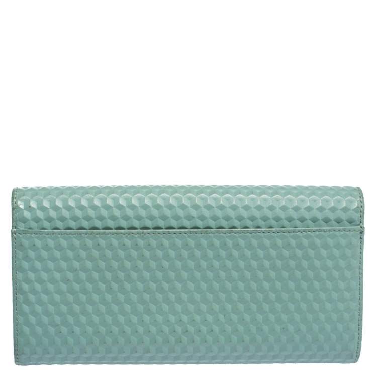مملوكة مسبقًا Aigner Mint Green Embossed Leather Genoveva Continental Wallet