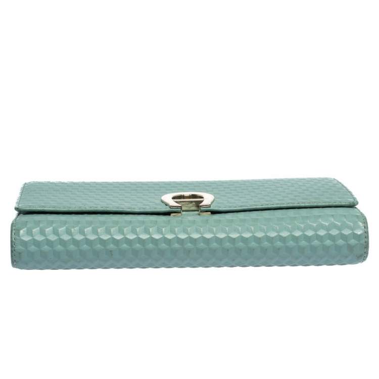 مملوكة مسبقًا Aigner Mint Green Embossed Leather Genoveva Continental Wallet