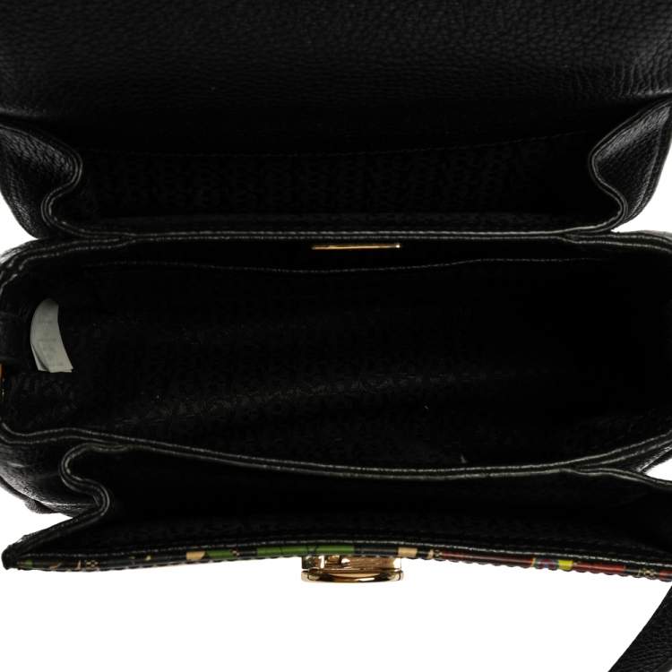 Pre Owned Aigner Multicolor Printed Coated Canvas and Leather Genoveva Top Handle Bag