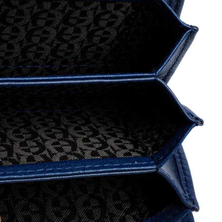 Pre Owned Aigner Blue Quilted Leather Card Holder