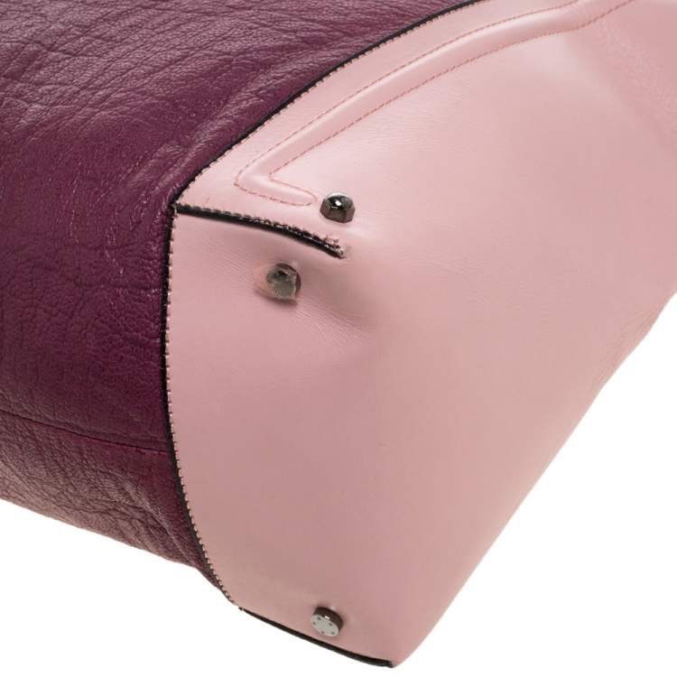 مملوكة مسبقًا Aigner Bicolor Leather Turnlock Flap Hobo