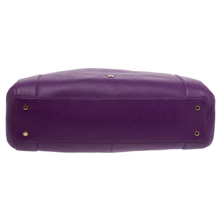 Pre Owned Aigner Purple Leather Cavallina Hobo